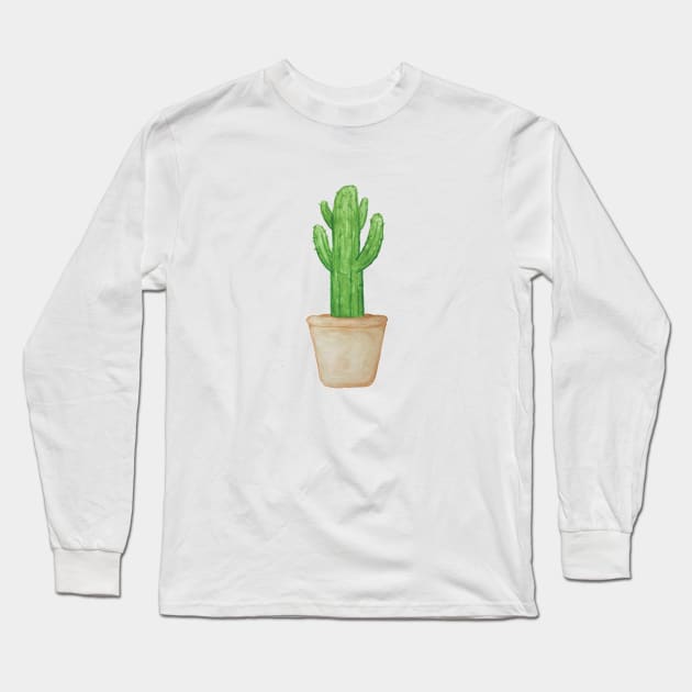 Watercolor Saguaro Long Sleeve T-Shirt by chris@christinearnold.com